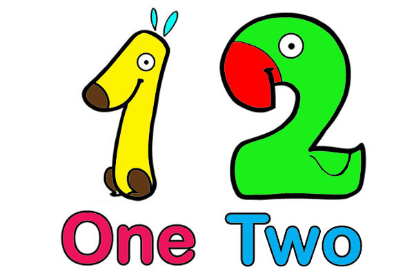 رنگ آمیزی اعداد انگلیسی حیوانات و صورتک های کارتونی برای کودکان