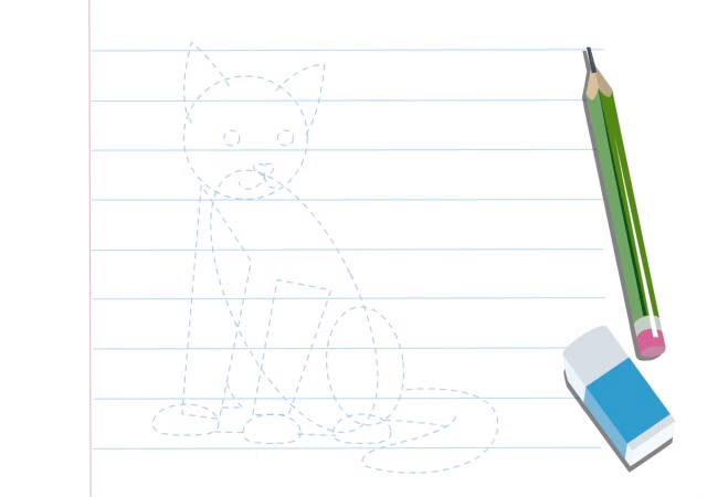 نقاشی با طرح هندسی (گربه)