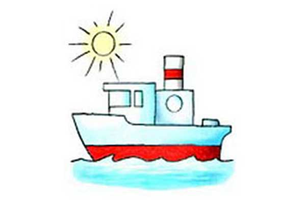 آموزش ساده نقاشی وسایل نقلیه برای کودکان | کشتی بخار