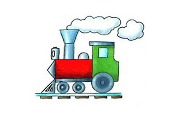 آموزش ساده نقاشی وسایل نقلیه برای کودکان | قطار