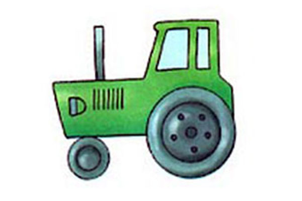 آموزش ساده نقاشی وسایل نقلیه برای کودکان | تراکتور