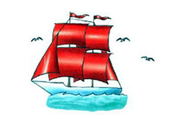 آموزش ساده نقاشی وسایل نقلیه برای کودکان | کشتی بادبانی
