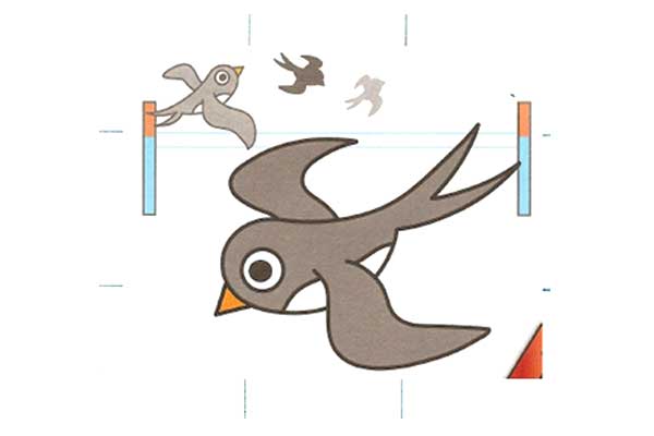 آموزش کشیدن مرحله به مرحله نقاشی پرندگان | نقاشی پرستو کارتونی
