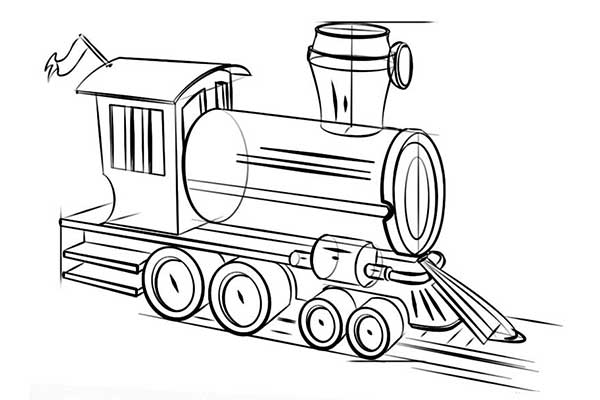 آموزش گام به گام نقاشی وسایل نقلیه | لوکوموتیو قطار بخار