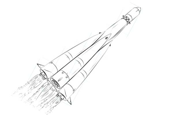 آموزش نقاشی گام به گام موشک فضاپیما , نقاشی موشک , موشک فضاپیما , آموزش گام به گام نقاشی , فضاپیما