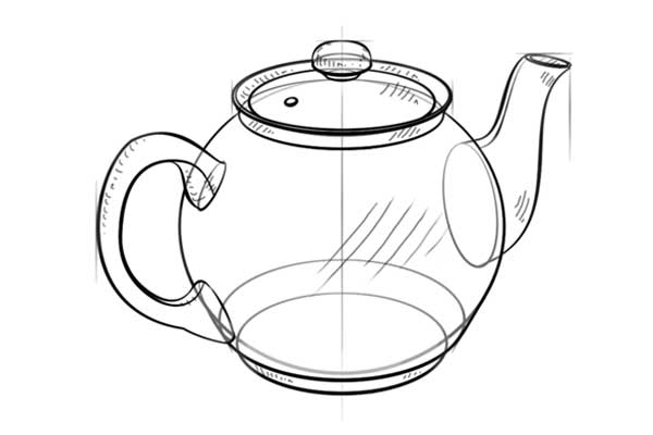 نقاشی گام به گام اشیاء بی جان | آموزش نقاشی قوری چای